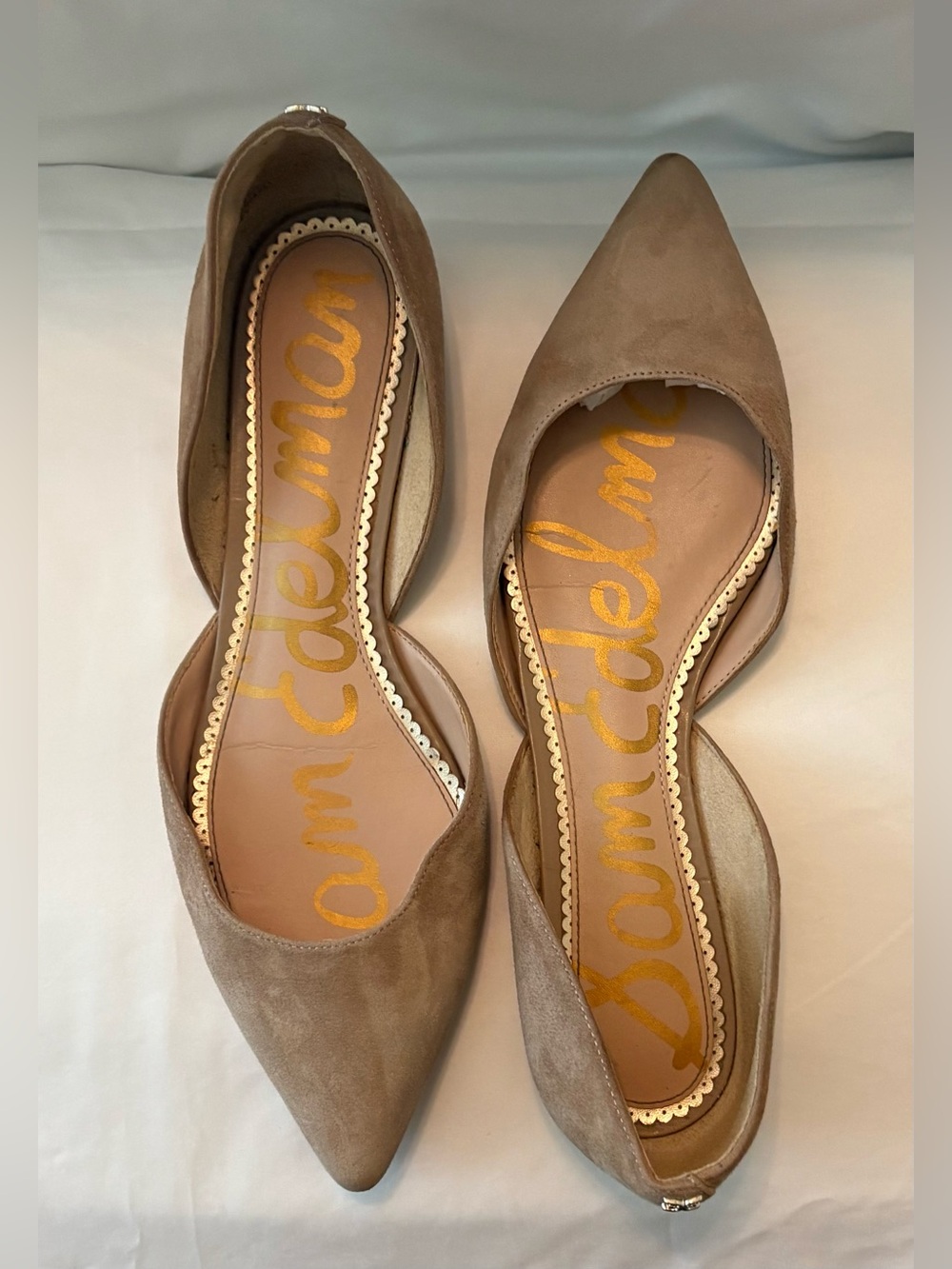 Sam Edelman Rodney d’Orsay Women’s Tan Suede Flats Size 9.5 pointed toe